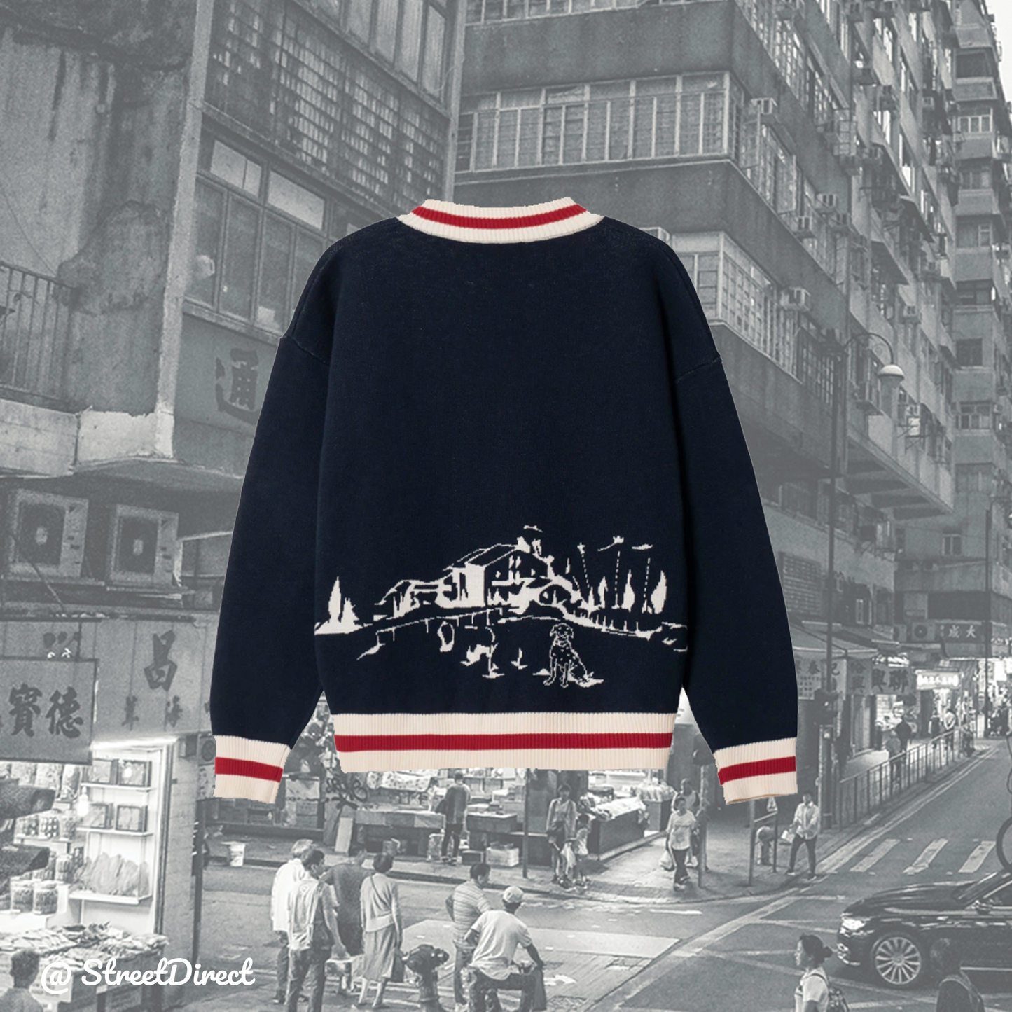 HOMELAND Round Neck Zipper Knit Sweater