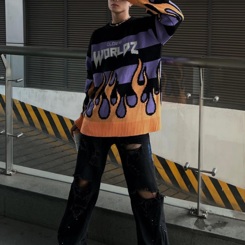 Clownz Worldz Star Knit Sweater