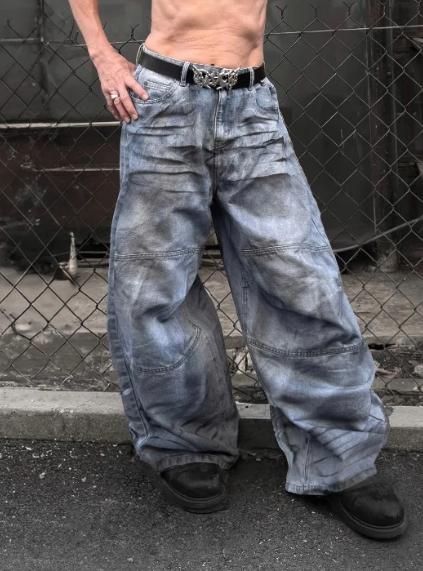 DIRTY light Blue Baggy Jeans
