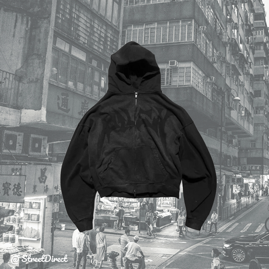DIRTY Oversized Effect Black Hoodie